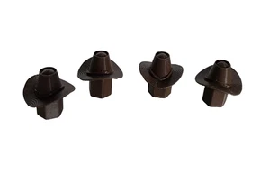 4pc Set Brown Cowboy Hat Valve Stem Cap Covers Unique Stylish 3D Printed Gift - Picture 1 of 2