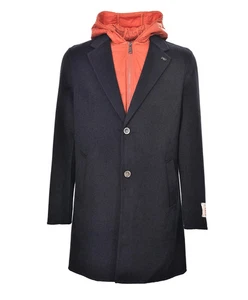 BOB Cappotto Uomo ROBIN AI 25/26 lana stile blazer con cappuccio 02 BLU - Imagen 1 de 4