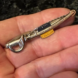 Vtg S/T w/ Enamel Tie Clip – 121st Cavalry Sword 1954 25th Anniversary HO Troop - Picture 1 of 7