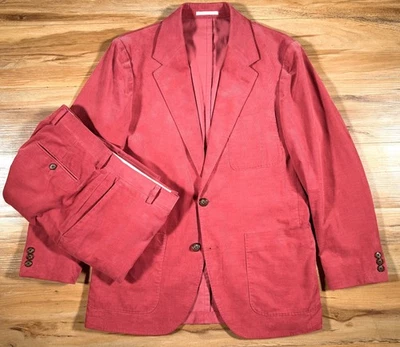 Traje relajado con bolsillo parche pana rojo coral J Crew Kenmare 38S 30 (32x27,5) Foto 1 de 4