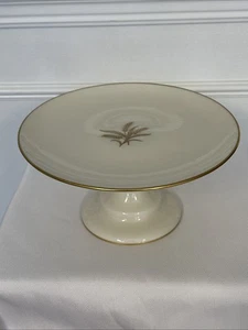 Rare! Lenox China R 442 Gold Wheat Pattern Cake Stand. - Picture 1 of 23