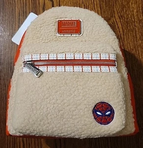 Disney Parks Marvel Loungefly Hardtag Spiderman Sherpa Mini Backpack New w/ Tag - Picture 1 of 4