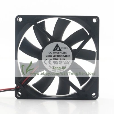 Delta AFB0824HB DC24V 0.12A 2.88W 8015 80x80x15 2Wire Axial Original Cooling Fan - Image 1 of 4