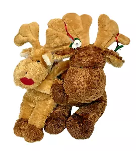 Ganz Mr & Mrs Elch L. Toe Plüsch braun Urlaub Sitzsack Stofftiere Rarität selten - Bild 1 von 11