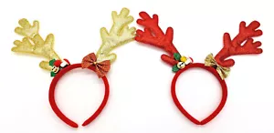Rentier Haarreif Stirnband Weihnachten Glocken Bling Kopfschmuck Haardeko Neu - Bild 1 von 4