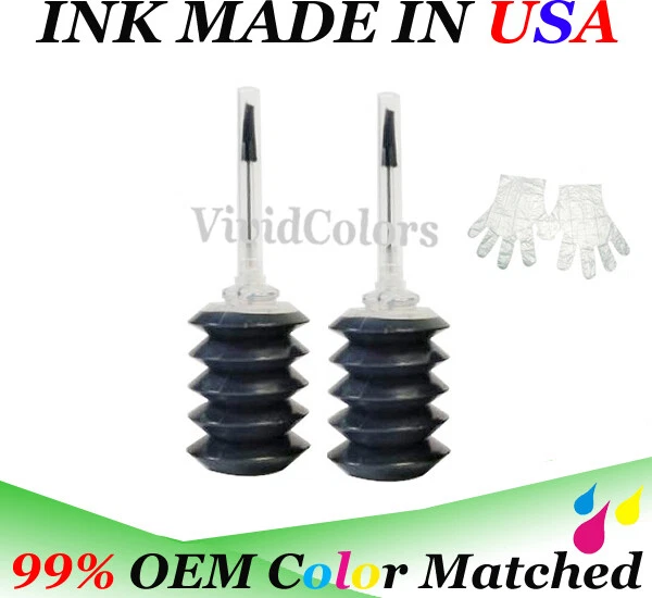  Black bulk refill ink kit with tools for ALL HP Universal inkjet printer 2x30ml - Image 1 of 1