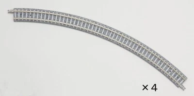 TOMIX N Scale 1192 Model Railway Track Curved PC Rail x 4pcs C317-45 - Image 1 of 2
