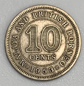 Malaya and British Borneo 10 Cents 1953 KM#2 Queen Elizabeth II (652) - Picture 1 of 2