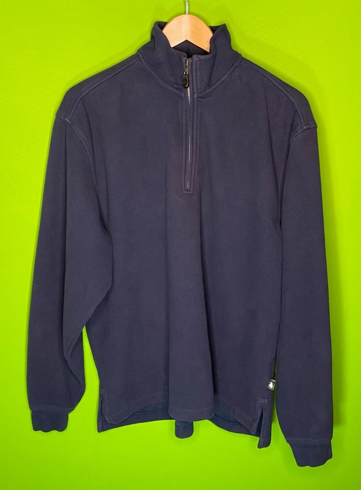 Pullover Ashworth Para Hombre Azul Marino Dri-Tech Térmico Bloque de Viento 1/4 Cremallera Talla Mediana Foto 1 de 4