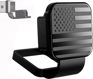 eVerHitch USA Black  Flag Metal Hitch Cover Plug Fits 2" Receivers - Picture 1 of 8