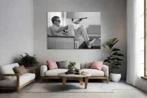 American actor with a firearm Wall Art Canvas Unframed Print Art - Bild 1 von 4