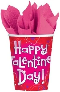 Love Crazy Red Hearts Holiday Valentine's Day Party 9 oz. Paper Cups - Picture 1 of 1