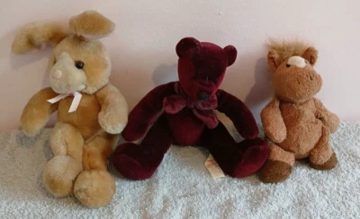 Russ Berrie Bundle Benny Bunny Rocker Pony Razzles Bear Soft Toy Plush - Image 1 of 2