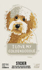 Goldendoodle I Love My Dog Shaped Sticker