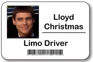 LLOYD CHRISTMAS DUMB & DUMBER NAME BADGE PROP HALLOWEEN COSTUME PIN BACK - Picture 1 of 2