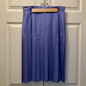 Vintage Liz Claiborne Anzüge Damen 12 Plissee Midirock Kornblumenblau Preppy - Bild 1 von 16