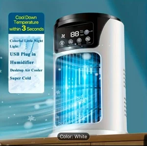 3-in-1 Portable Air Conditioner Humidifier Fan with Atmosphere Light - USB Power - Picture 1 of 9