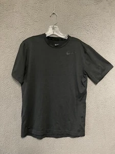 Nike Mens Running Shirt Gray Size Medium Dri-Fit Short Sleeve Adult Polyester - Picture 1 of 5