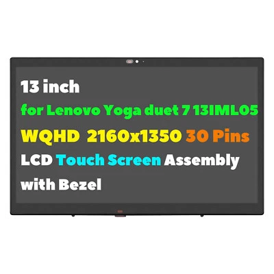 WQHD LED LCD Touch Screen Display Assembly MND007ZA1-1 for Lenovo Yoga Duet 7 13 - Image 1 of 3