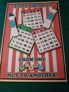 New Handmade BingoThemed Birthday Card size 8" X 6" - Picture 1 of 6