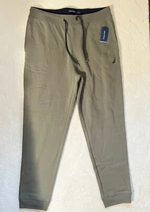 NWT Nautica Men Khaki Drawstring Tapered Leg Jogger Pants Size M Inseam Appx 30 - Picture 1 of 6