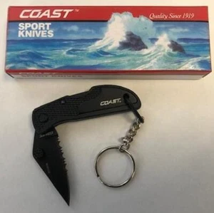 Coast CG002BH Knife Key Ring Lockback Black - Picture 1 of 2
