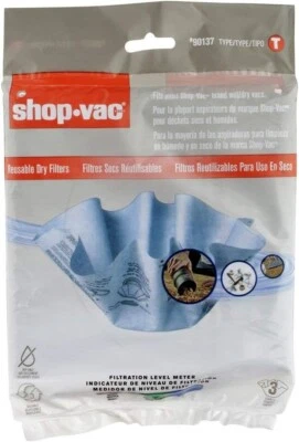 Shop Vac 3 Reusable Dry Filters 90137 - Image 1 of 3