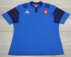 France Rugby Union Home Shirt 2014/2015/2016 - Adidas 2XL Jersey Blue XXL Top - Picture 1 of 9