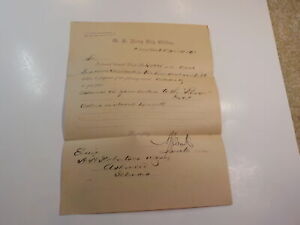 Indian Wars Letter 1892 Detachment U.S.S. Ranger U.S. Navy Pay Office Ship VTG 