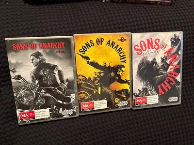 Sons Of Anarchy DVD Complete Series 1-3 Season 1 2 3 Region 4 Charlie Hunnam - Image 1 of 4