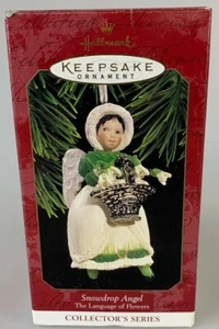 Hallmark Andenken Ornament Schneeglöckchen Engel Die Sprache der Blumen 1997 Neu in OVP - Bild 1 von 4