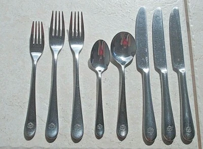 8 Pieces WMF Cromargan Hotel Germany Glossy Monogram "F" Flatware - Image 1 of 4