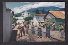 GUATEMALA women water carriers c1950/60s? PPC by Pan AM Airways