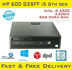 FAST Windows11 PC Intel i5-6thG Quad Core HP ProDesk 600 G2 SFF 8GB RAM 500GB HD - Afbeelding 1 van 2