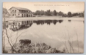 Postal Allenstown NH Bear Brook State Park Catamount Pond Pavilion década de 1940 UNP - Imagen 1 de 3