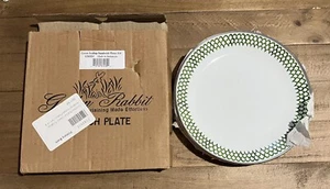 Pottery Barn Golden Rabbit Green Scallop Enamel Salad Plates Set / 4 8.5" - Picture 1 of 2