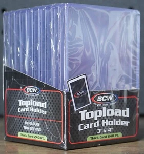 (10) Thick Card 3x4" Toploader Card Holders (240 Pt. Thickness) BCW NEW - Picture 1 of 4
