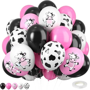 Cow Balloons 12 Inch Pink White Black Cow Print Balloon Colorful Funny Animal  - Picture 1 of 12
