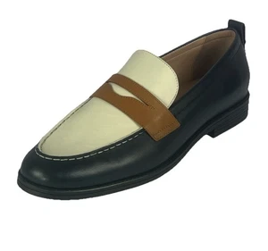 Cole Haan Womens Stassi Penny Loafer Navy Ivy Pecan Leather US 10.5 B - Picture 1 of 8