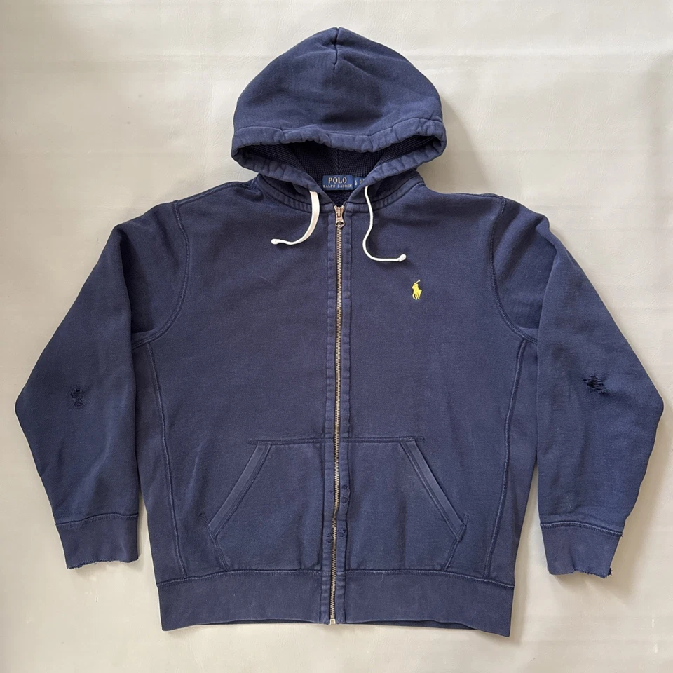 Polo Ralph Lauren Para Hombre Sudadera con Capucha con Cremallera Talla L Azul Bordado Amarillo Poni Foto 1 de 4