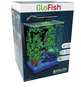 GloFish Hinged Cycle Light And Hidden Filtration Aquarium 5gal - Picture 1 of 5