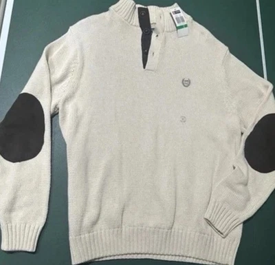 Suéter Tejido Cuello Abotonado Ralph Lauren Vintage Y2K Chaps Crema Nuevo de Lote Antiguo Foto 1 de 4
