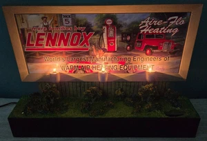 1940's Style LENNOX Billboard Coin Bank Hand Painted Lighted NIB Crown Premiums - Picture 1 of 8