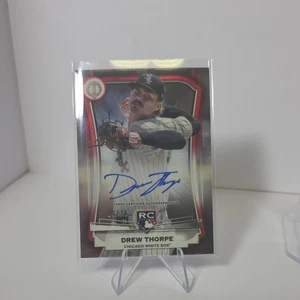 2025 Topps Tribute Drew Thorpe RC Red Black Auto 09/10 White Sox - Picture 1 of 4