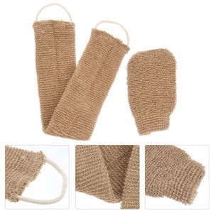 Guantes exfoliantes de toalla de baño de yute Ramie 2 piezas fregadora de espalda para baño - Imagen 1 de 12