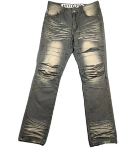 BEAT & RHYTHM PREMIUM DENIM Jeans Men 34x34 DP840 MOTORCYCLE BIKER Y2k Grunge - Picture 1 of 7