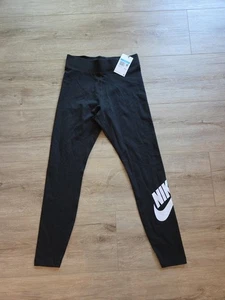 [CZ8528-010] NWT Womens Nike HIGH-WAISTED LOGO LEGGINGS Medium - Picture 1 of 6