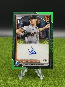2024 1st Bowman Carson Whisenhunt On Card Auto Green Shimmer Refractor /99!!💯💎 - Bild 1 von 2