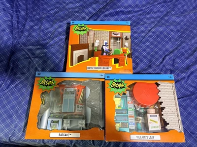 Batman66 Serie de TV Mcfarlane Lote Villanos Guarida Baticueva Wayne Manor Biblioteca Leer Foto 1 de 4