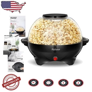 Elite 6 Quart Schwarz Popcorn Popper, Schnelle Hitze, Rühren, Antihaft, Knuspriges Popcorn - Bild 1 von 10